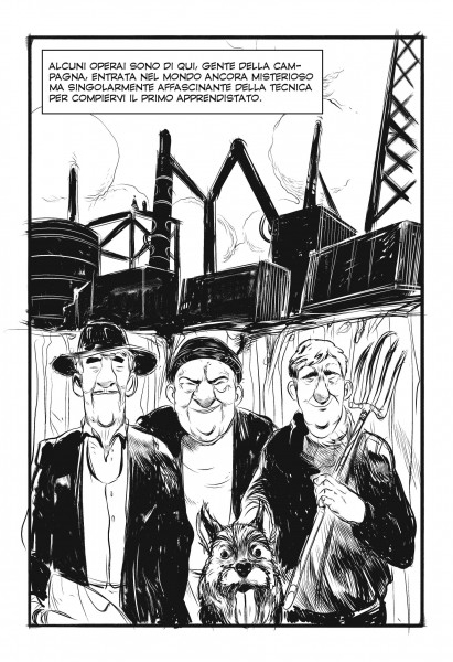 BeccoGiallo Graphic Journalism Ilva comizi d'acciaio fumetto bn