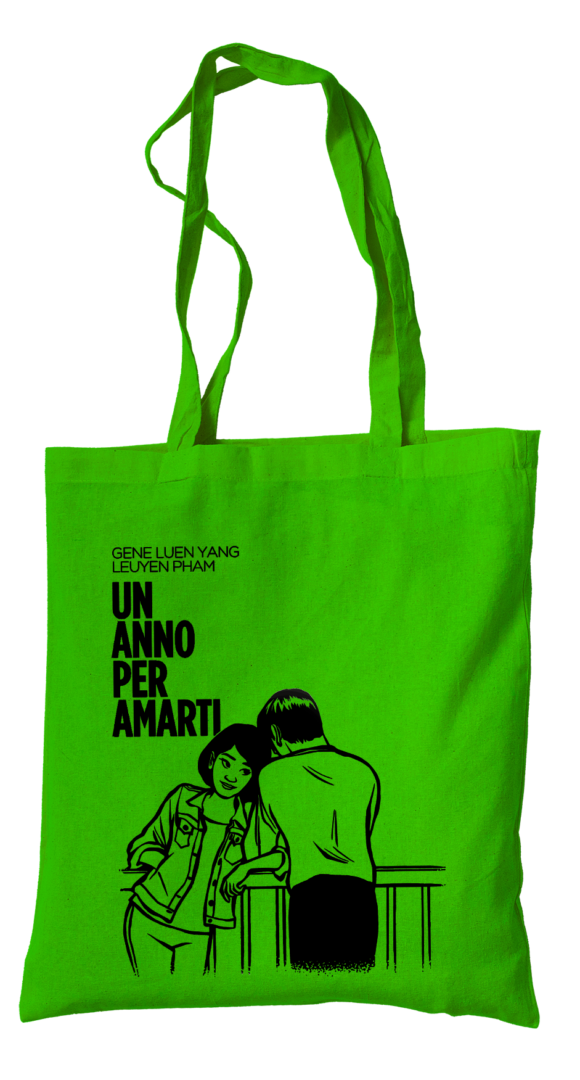 Tunué Extra Shopper Un anno per amarti borsa verde tela Gene Yang