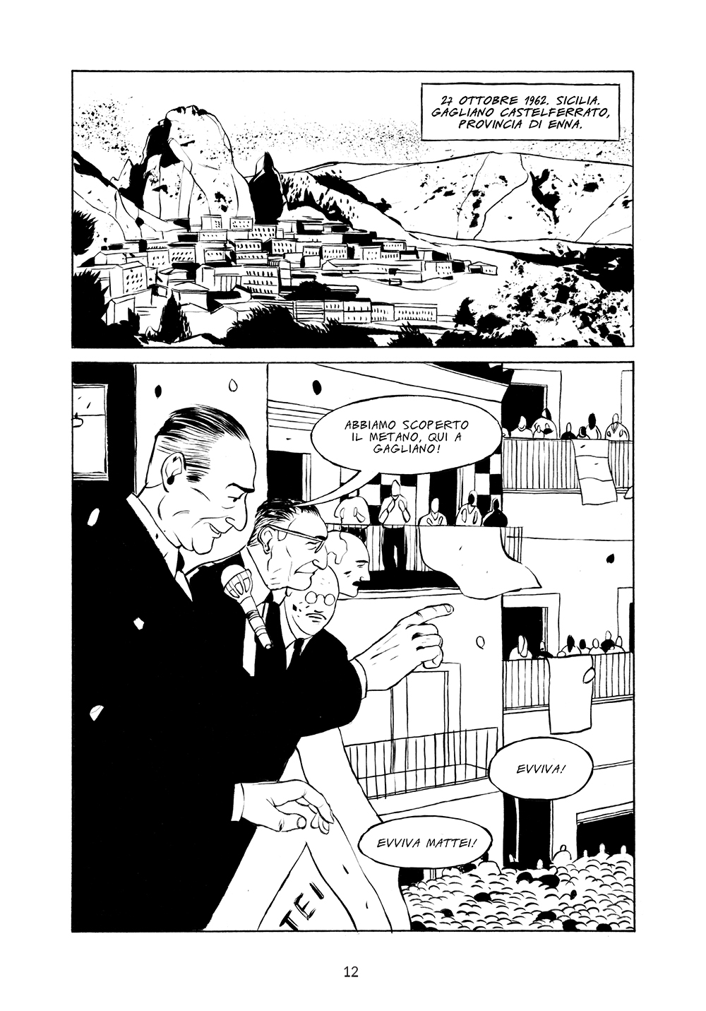 BeccoGiallo Graphic Journalism Enrico Mattei fumetto 144 pp bn