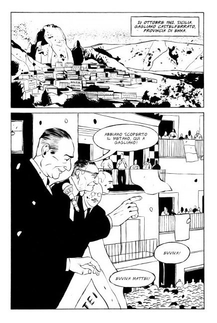 BeccoGiallo Graphic Journalism Enrico Mattei fumetto brossura b/n