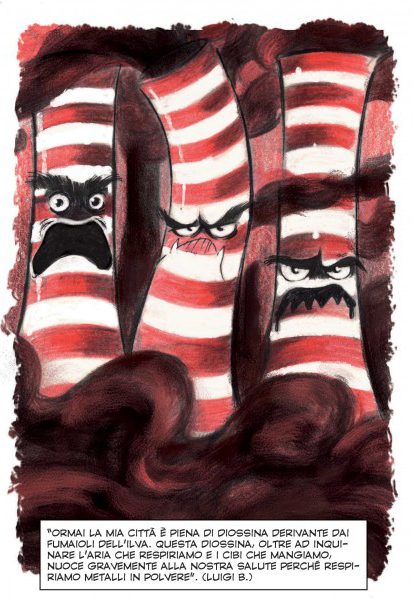 BeccoGiallo Graphic Journalism Ilva comizi d'acciaio fumetto bn