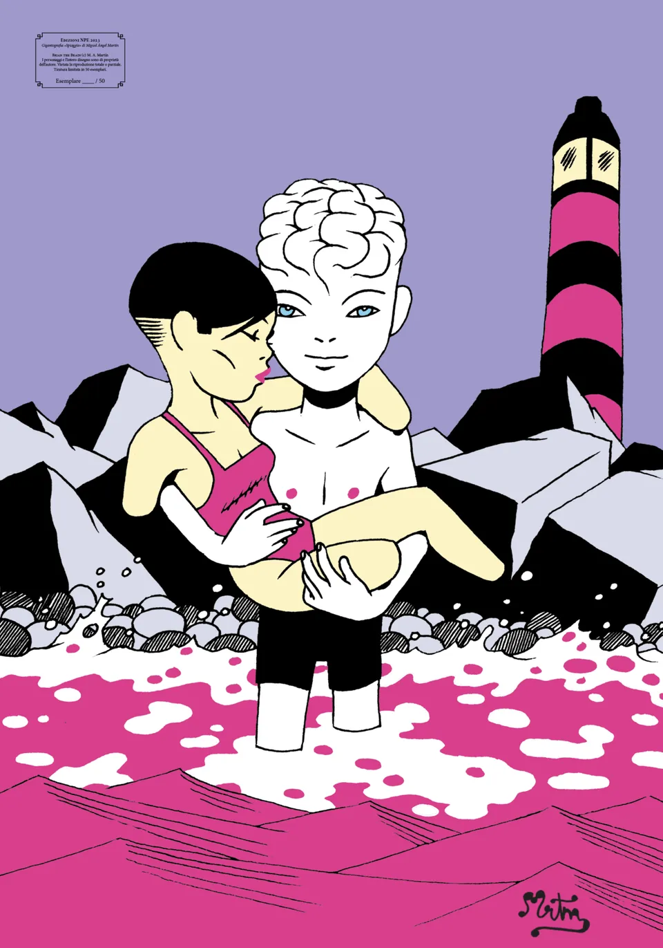 Nicola Pesce Martin Brian the Brain Spiaggia gigantografia
