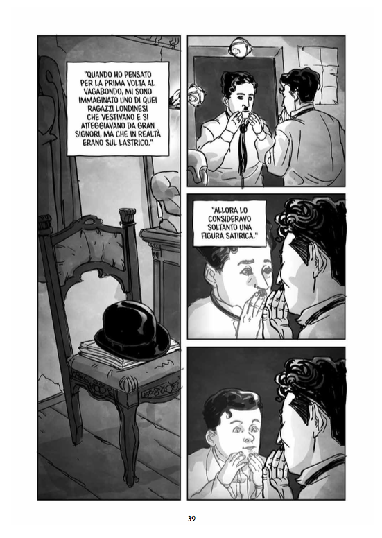 Nicola Pesce Nuvole in Tempesta Charlie Chaplin fumetto brossurato