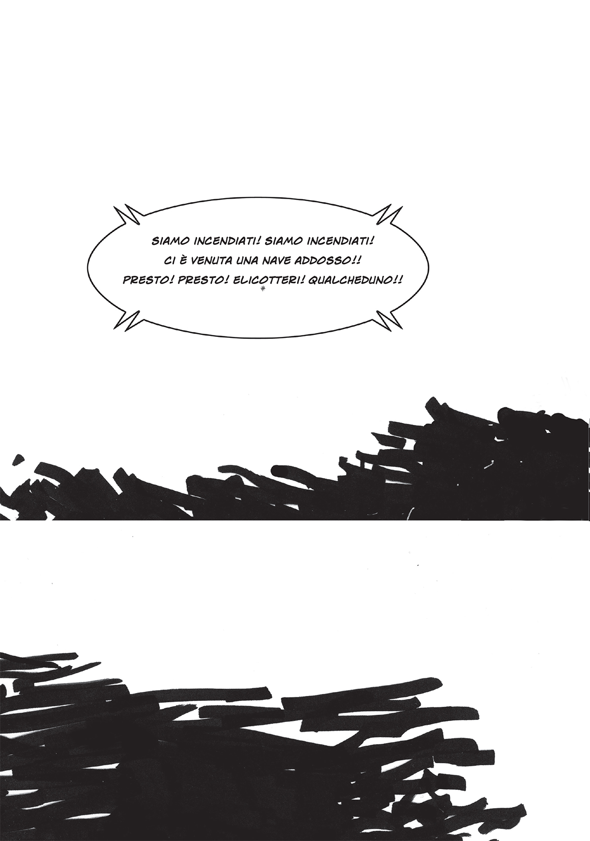 BeccoGiallo Graphic Journalism Moby Prince La notte dei fuochi fumetto bn