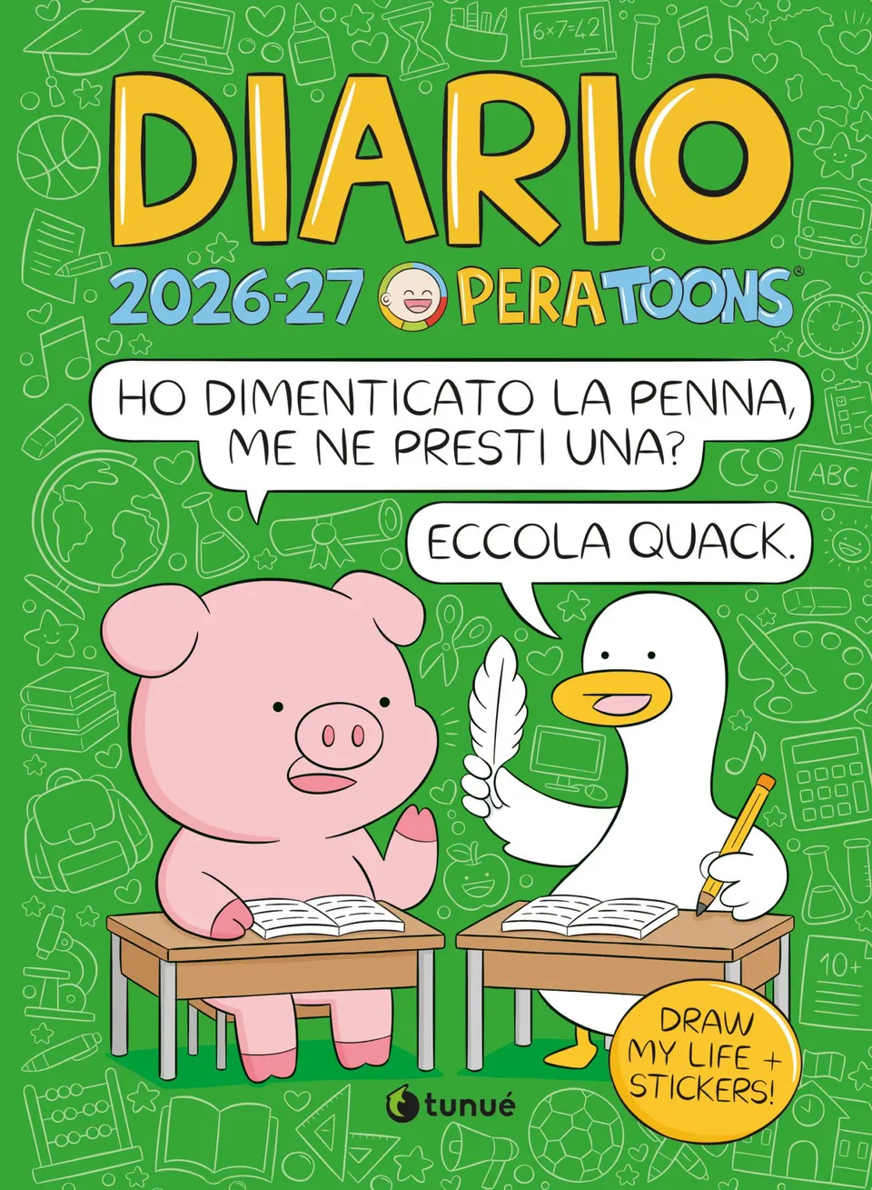 Tunué Tipitondi Più Pera Toons Diario scolastico 2026-2027 adesivi