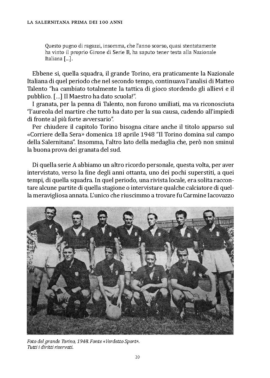 Nicola Pesce La Salernitana prima dei 100 anni libro