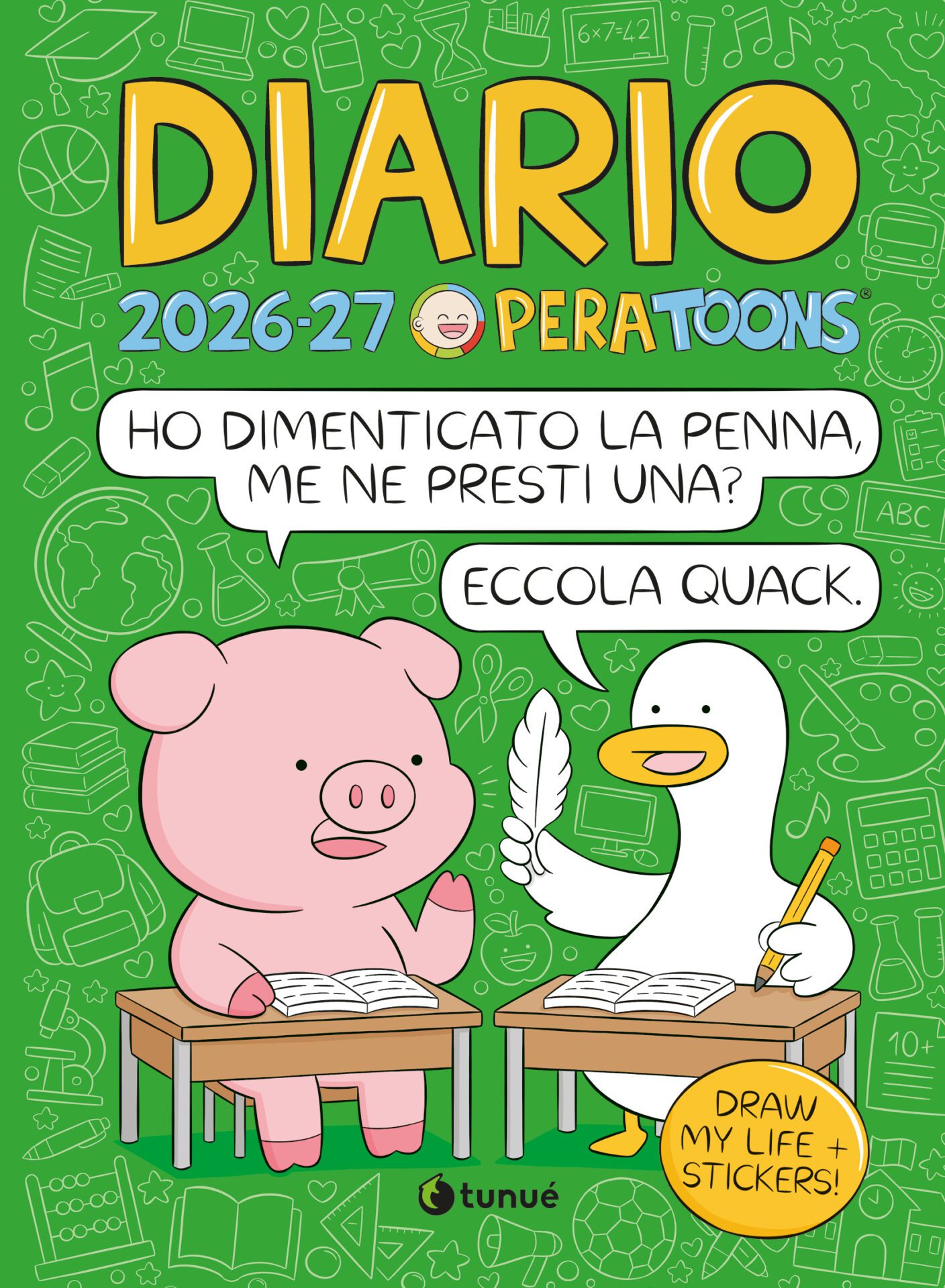 Tunué Tipitondi Più Pera Toons Diario scolastico 2026-2027 adesivi