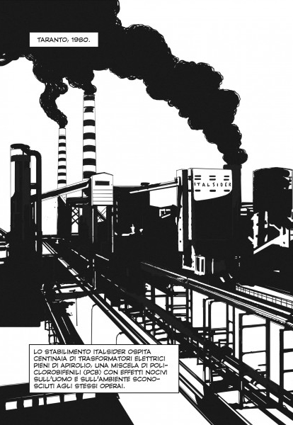 BeccoGiallo Graphic Journalism Ilva comizi d'acciaio fumetto bn