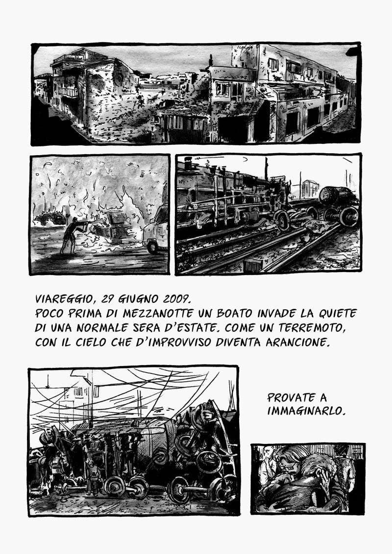 BeccoGiallo Graphic Journalism Viareggio Una strage annunciata Fumetto bn